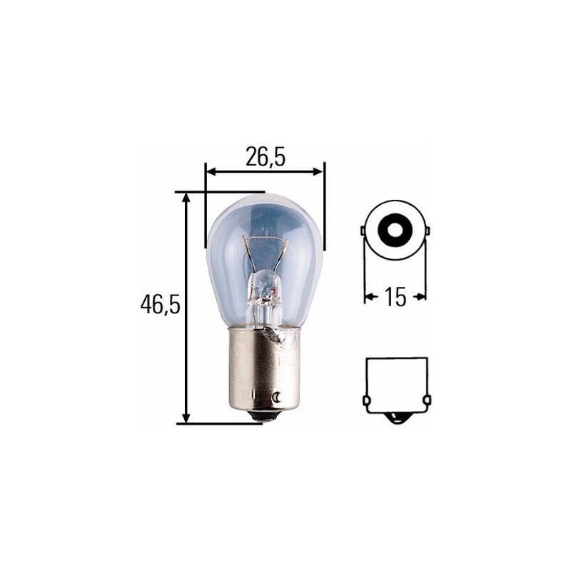10 x Hella Light bulb - BA15s - 12V - 18W - R