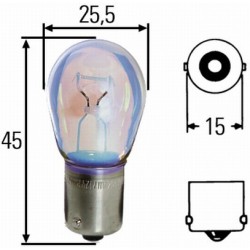 10 x Hella Light bulb - BA15s - 12V - 21W - P21W