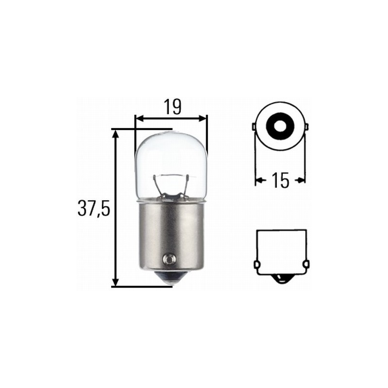 10 x Hella Light bulb - BA15s - 24V - 10W - R10W
