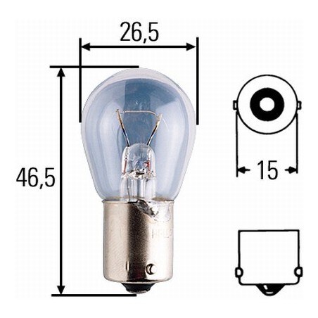 10 x Hella Light bulb - BA15s - 24V - 15W - R