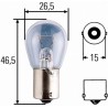 10 x Hella Light bulb - BA15s - 24V - 15W - R