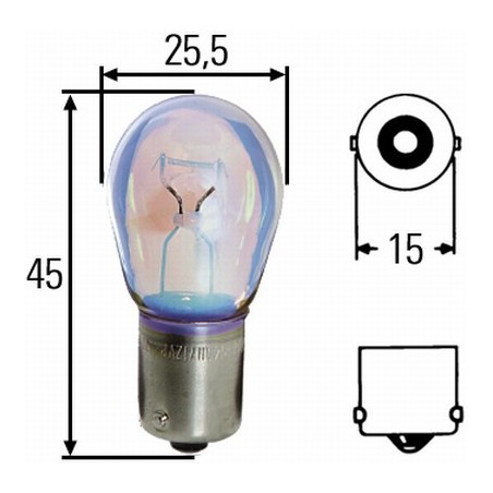 10 x Hella Light bulb - BA15s - 24V - 21W - P21W