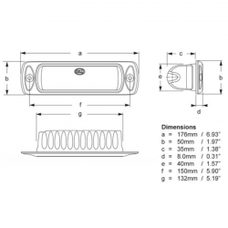 Hella Sea Hawk R LED Worklight - Flood beam - Dayligth white - 9-33V - 550LM - 7W - Black Recess Mounted