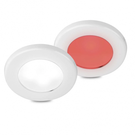 Hella EuroLED 75 Dual LED Recessed Spot White - 12V - Screw Mount - Red-Cool-White
