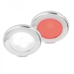 Hella EuroLED 75 Dual LED Recessed Spot RVS - 12V - Screw Mount - Red-Cool-White