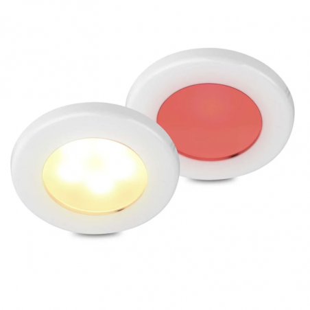 Hella EuroLED 75 Dual LED Einbauspot Weiss - 12V - Schroefmontage - Rot-Warm-Weiss