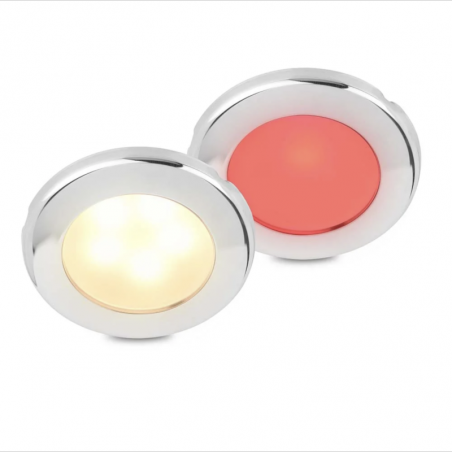 Hella EuroLED 75 Dual LED Einbauspot RVS - 12V - Schroefmontage - Rot-Warm-Weiss