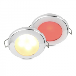 Hella EuroLED 75 Dual LED Inbouwspot RVS - 12V - Veermontage - Rood-Warm-Wit