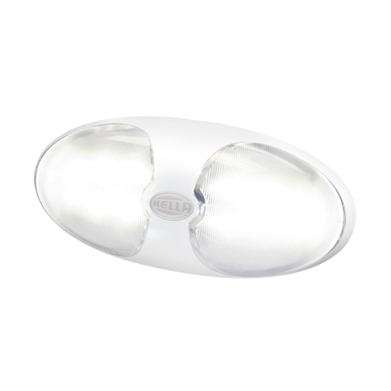 Hella DuraLED 12 LED Weiss - 12/24V - Schraubbefestigung - Kaltweiss mit Schalter