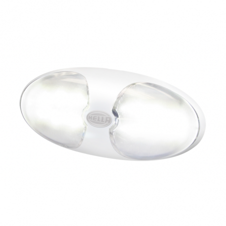 Hella DuraLED 12 LED Weiss - 12/24V - Schraubbefestigung - Kaltweiss mit Schalter