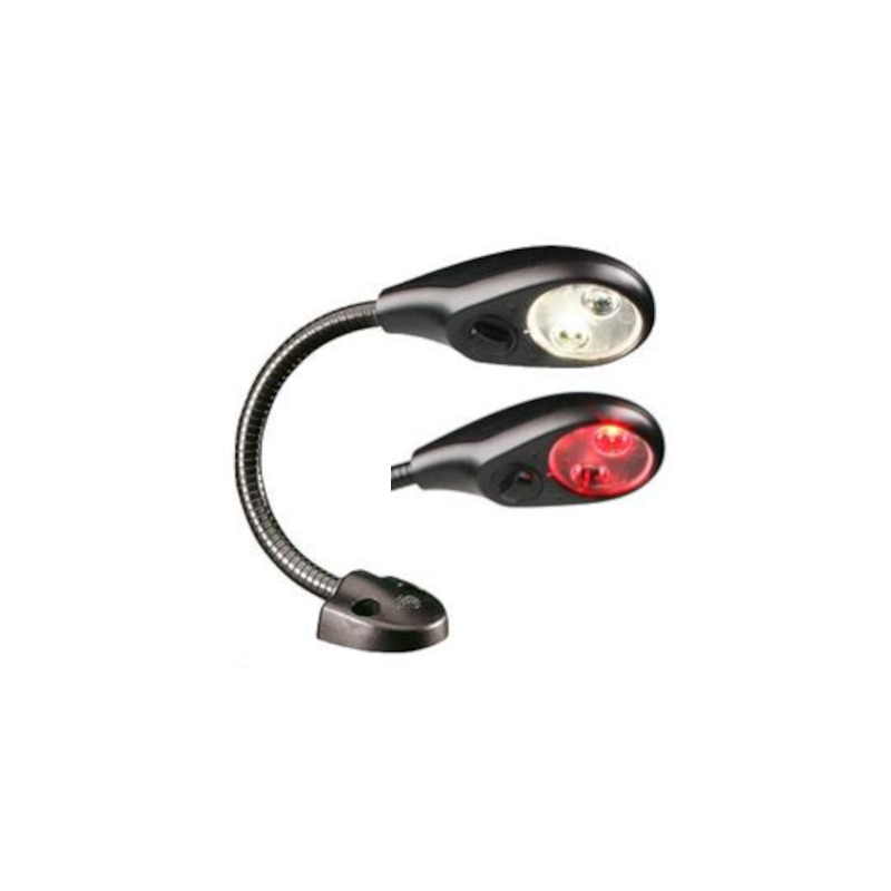 Hella White - Red LED Flexi Chart Table Lamp 150mm