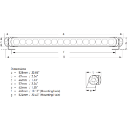 Hella Sea Hawk-470 Combi - Spread and Spot - Zwarte Behuizing Blauw Randlicht