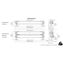 Hella Sea Hawk-470 Combi - Spread and Spot - Schwarzes Gehäuse Blaues Randlicht